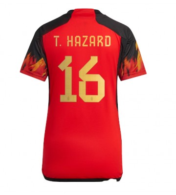Belgium Thorgan Hazard #16 Replica Home Stadium Shirt for Women World Cup 2022 Short Sleeve